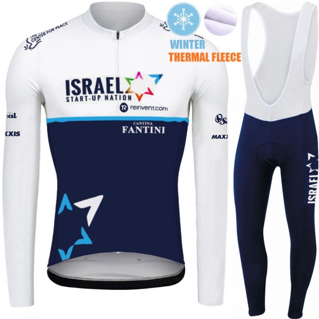 2021 Winter Fleece Israel Start Up Nation Pro Team Fietskleding Fietsshirt Lange Mouw+Lange Fietsbroek Bib 839 2021 Winter Fleece Israel Start Up Nation Pro Team Fietskleding Fietsshirt Lange Mouw+Lange Fietsbroek Bib 839