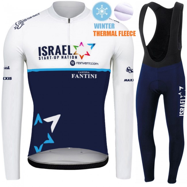 2021 Winter Fleece Israel Start Up Nation Pro Team Fietskleding Fietsshirt Lange Mouw+Lange Fietsbroek Bib 840 2021 Winter Fleece Israel Start Up Nation Pro Team Fietskleding Fietsshirt Lange Mouw+Lange Fietsbroek Bib 840