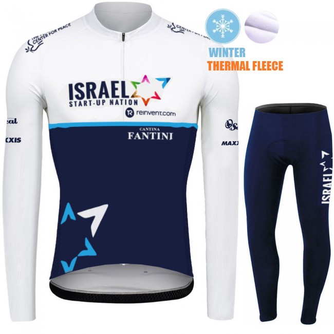 2021 Winter Fleece Israel Start Up Nation Pro Team Fietskleding Fietsshirt Lange Mouw+Lange Fietsbroek Bib 841 2021 Winter Fleece Israel Start Up Nation Pro Team Fietskleding Fietsshirt Lange Mouw+Lange Fietsbroek Bib 841