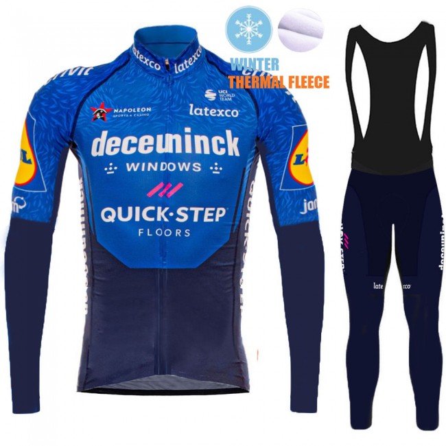 2021 Winter Fleece Deceuninck quick step Pro Team Fietskleding Fietsshirt Lange Mouw+Lange Fietsbroek Bib 1017 2021 Winter Fleece Deceuninck quick step Pro Team Fietskleding Fietsshirt Lange Mouw+Lange Fietsbroek Bib 1017