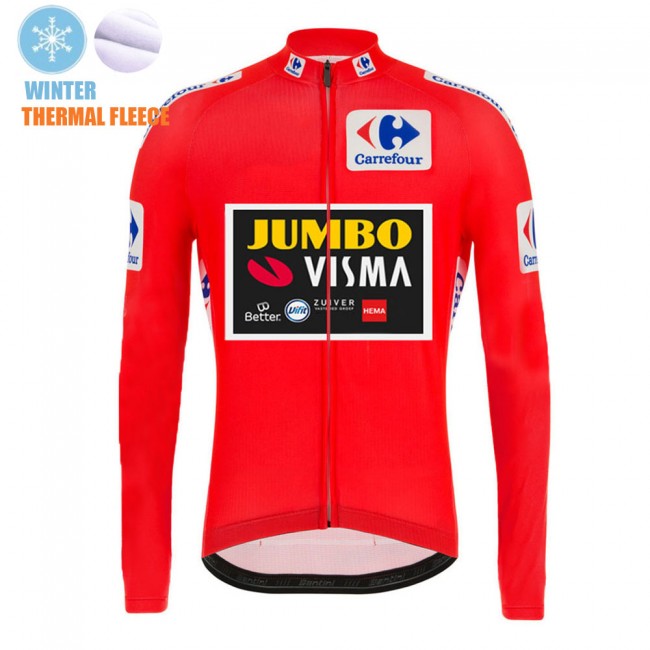 2021 Winter Fleece Jumvo Visma Spanish Pro Team Fietsshirt Lange Mouw 874 2021 Winter Fleece Jumvo Visma Spanish Pro Team Fietsshirt Lange Mouw 874