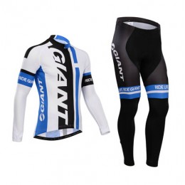 Giant 2014 Fietskleding Fietsshirt lange mouw+lange fietsbroeken Blauw Wit 1070 Giant 2014 Fietskleding Fietsshirt lange mouw+lange fietsbroeken Blauw Wit 1070