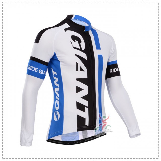 Giant 2014 Fietsshirt lange mouw Blauw Wit 1069 Giant 2014 Fietsshirt lange mouw Blauw Wit 1069