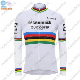 Winter Thermal Fleece Deceuninck quick step 2021 UCI World Champion Fietsshirt Lange Mouw 2021042 Winter Thermal Fleece Deceuninck quick step 2021 UCI World Champion Fietsshirt Lange Mouw 2021042
