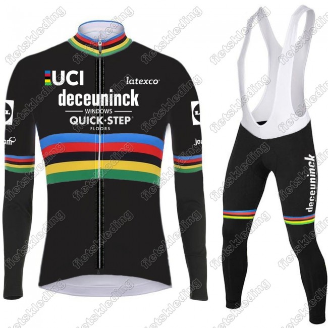 Deceuninck quick step 2021 UCI World Champion Wielerkleding Set Fietsshirts Lange Mouw+Lange Fietsrbroek Bib 2021025 Deceuninck quick step 2021 UCI World Champion Wielerkleding Set Fietsshirts Lange Mouw+Lange Fietsrbroek Bib 2021025