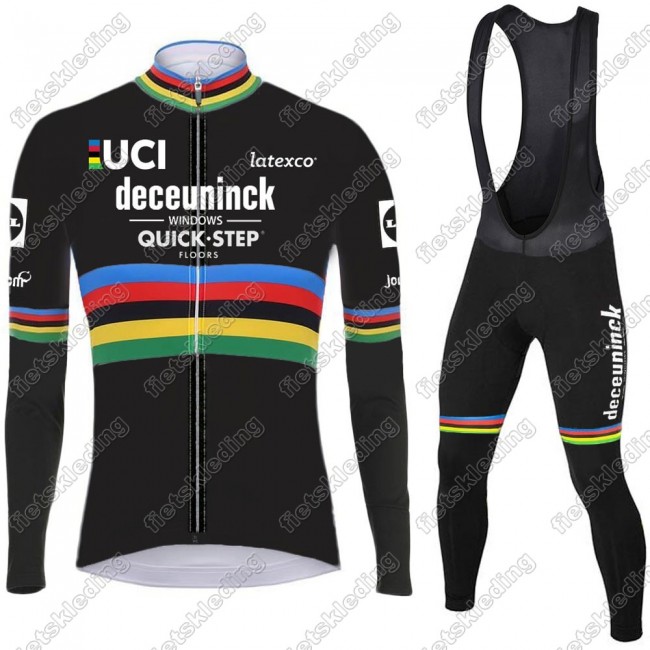 Deceuninck quick step 2021 UCI World Champion Wielerkleding Set Fietsshirts Lange Mouw+Lange Fietsrbroek Bib 2021029 Deceuninck quick step 2021 UCI World Champion Wielerkleding Set Fietsshirts Lange Mouw+Lange Fietsrbroek Bib 2021029