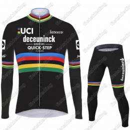 Deceuninck quick step 2021 UCI World Champion Wielerkleding Set Fietsshirts Lange Mouw+Lange Fietsrbroek Bib 2021030 Deceuninck quick step 2021 UCI World Champion Wielerkleding Set Fietsshirts Lange Mouw+Lange Fietsrbroek Bib 2021030