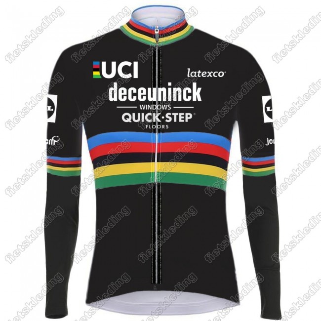 Deceuninck quick step 2021 UCI World Champion Fietsshirt Lange Mouw 2021031 Deceuninck quick step 2021 UCI World Champion Fietsshirt Lange Mouw 2021031