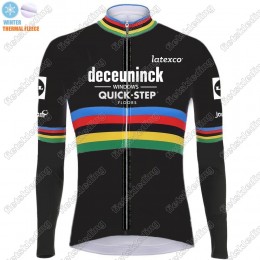 Winter Thermal Fleece Deceuninck quick step 2021 UCI World Champion Fietsshirt Lange Mouw 2021032 Winter Thermal Fleece Deceuninck quick step 2021 UCI World Champion Fietsshirt Lange Mouw 2021032