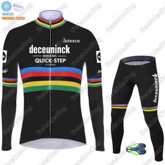 Winter Thermal Fleece Deceuninck quick step 2021 UCI World Champion Wielerkleding Set Fietsshirts Lange Mouw+Lange Fietsrbroek 2021035 Winter Thermal Fleece Deceuninck quick step 2021 UCI World Champion Wielerkleding Set Fietsshirts Lange Mouw+Lange Fietsrbroek 2021035