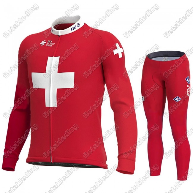 Swiss FDJ 2021 Wielerkleding Set Fietsshirts Lange Mouw+Lange Fietsrbroek Bib 2021374 Swiss FDJ 2021 Wielerkleding Set Fietsshirts Lange Mouw+Lange Fietsrbroek Bib 2021374