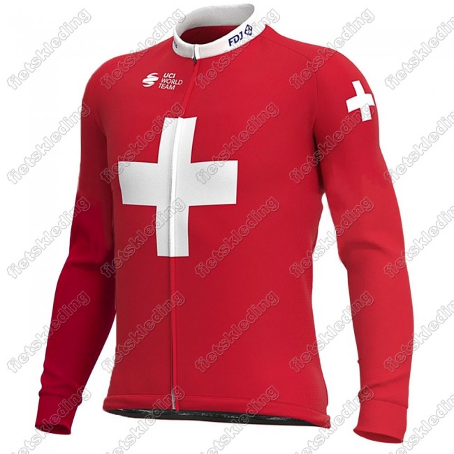 Swiss FDJ 2021 Fietsshirt Lange Mouw 2021368 Swiss FDJ 2021 Fietsshirt Lange Mouw 2021368