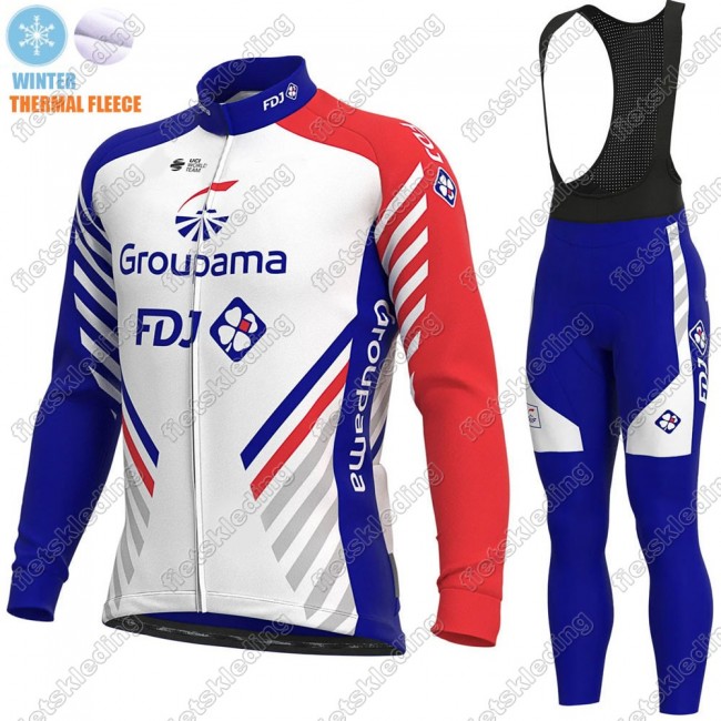 GROUPAMA FDJ Winter Thermal Fleece 2021 Wielerkleding Set Fietsshirts Lange Mouw+Lange Fietsrbroek Bib 2021385 GROUPAMA FDJ Winter Thermal Fleece 2021 Wielerkleding Set Fietsshirts Lange Mouw+Lange Fietsrbroek Bib 2021385