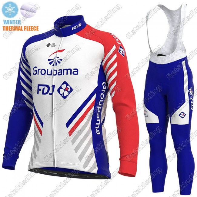 GROUPAMA FDJ Winter Thermal Fleece 2021 Wielerkleding Set Fietsshirts Lange Mouw+Lange Fietsrbroek Bib 2021386 GROUPAMA FDJ Winter Thermal Fleece 2021 Wielerkleding Set Fietsshirts Lange Mouw+Lange Fietsrbroek Bib 2021386
