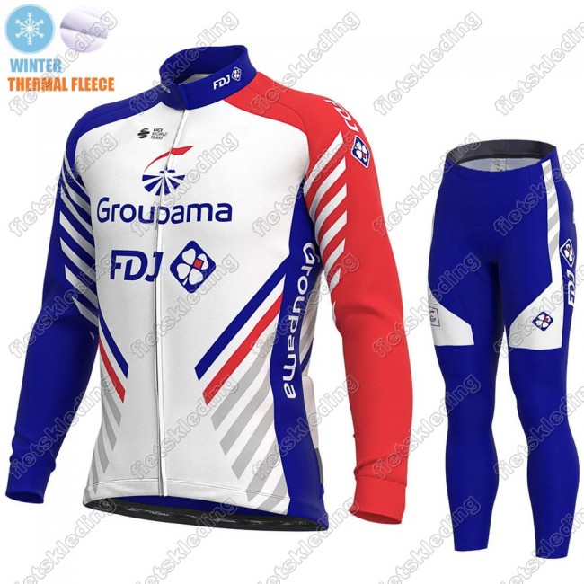 GROUPAMA FDJ Winter Thermal Fleece 2021 Wielerkleding Set Fietsshirts Lange Mouw+Lange Fietsrbroek Bib 2021387 GROUPAMA FDJ Winter Thermal Fleece 2021 Wielerkleding Set Fietsshirts Lange Mouw+Lange Fietsrbroek Bib 2021387