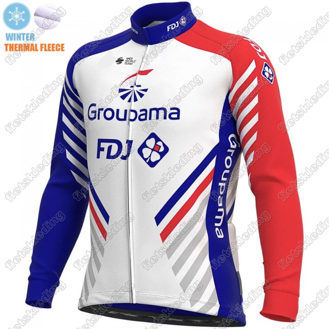 GROUPAMA FDJ Winter Thermal Fleece 2021 Fietsshirt Lange Mouw 2021384 GROUPAMA FDJ Winter Thermal Fleece 2021 Fietsshirt Lange Mouw 2021384