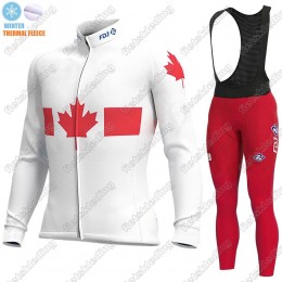 Canada FDJ Winter Thermal Fleece 2021 Wielerkleding Set Fietsshirts Lange Mouw+Lange Fietsrbroek Bib 2021397 Canada FDJ Winter Thermal Fleece 2021 Wielerkleding Set Fietsshirts Lange Mouw+Lange Fietsrbroek Bib 2021397