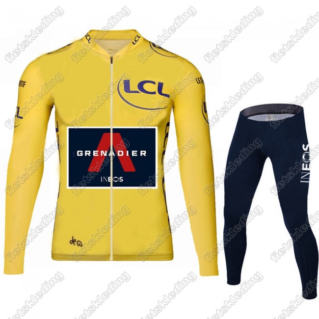 Team INEOS Grenadier Tour De France 2021 Mannen Wielerkleding Set Fietsshirts Lange Mouw+Lange Fietsrbroek Bib Yellow 2021156 Team INEOS Grenadier Tour De France 2021 Mannen Wielerkleding Set Fietsshirts Lange Mouw+Lange Fietsrbroek Bib Yellow 2021156