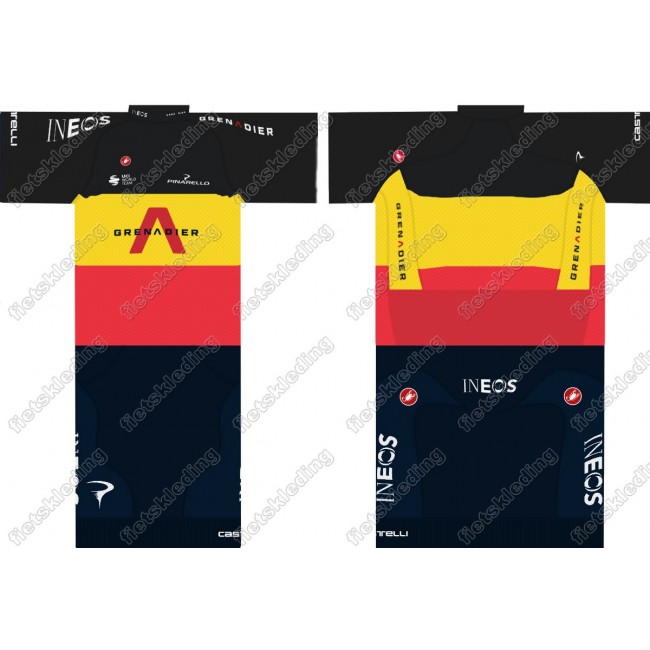 Team INEOS Grenadier 2021 UCI World Champion Fietskleding Set Wielershirt Korte Mouw+Korte Fietsbroeken 2021158 Team INEOS Grenadier 2021 UCI World Champion Fietskleding Set Wielershirt Korte Mouw+Korte Fietsbroeken 2021158