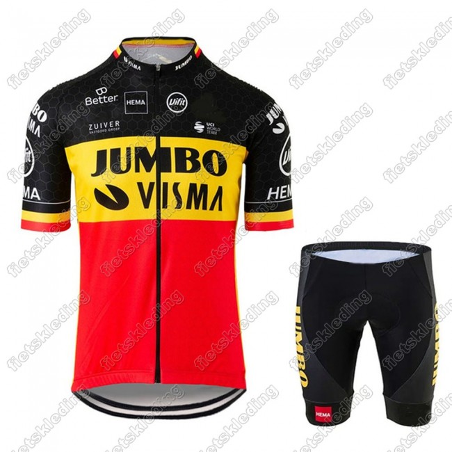 Jumbo Visma 2021 Beligum Fietskleding Set Wielershirt Korte Mouw+Korte Fietsbroeken 2021186 Jumbo Visma 2021 Beligum Fietskleding Set Wielershirt Korte Mouw+Korte Fietsbroeken 2021186