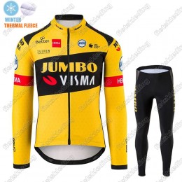Winter Thermal Fleece Jumbo Visma 2021 Pro Team Fietsshirt Lange Mouw+Collant Cycliste 2021247 Winter Thermal Fleece Jumbo Visma 2021 Pro Team Fietsshirt Lange Mouw+Collant Cycliste 2021247