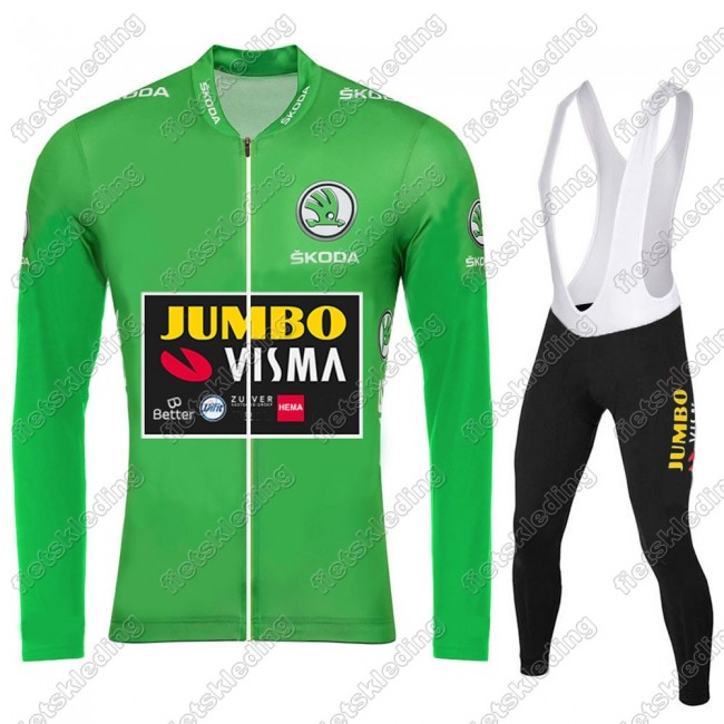 Jumbo Visma 2021 Green Fietsshirt Lange Mouw+Collant Cycliste 2021250 Jumbo Visma 2021 Green Fietsshirt Lange Mouw+Collant Cycliste 2021250