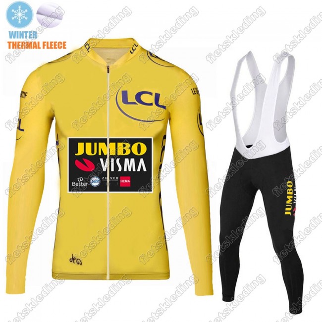 Winter Thermal Fleece Jumbo Visma 2021 Yellow Fietsshirt Lange Mouw+Collant Cycliste 2021253 Winter Thermal Fleece Jumbo Visma 2021 Yellow Fietsshirt Lange Mouw+Collant Cycliste 2021253