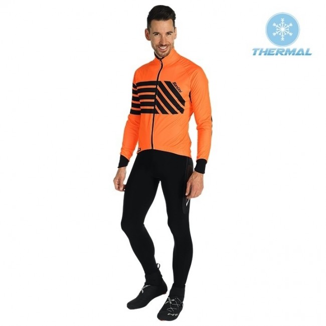 2019 Santini Svolta Orange Thermo Wielerkleding Set Wielershirts lange mouw+fietsbroek lang met AXGE176 2019 Santini Svolta Orange Thermo Wielerkleding Set Wielershirts lange mouw+fietsbroek lang met AXGE176