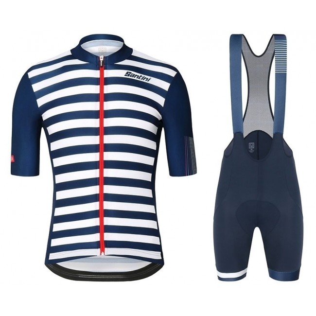 2019 Santini blauw-wit Stripe Fietskleding Set Fietsshirt Korte Mouw+Korte fietsbroeken CCHC446 2019 Santini blauw-wit Stripe Fietskleding Set Fietsshirt Korte Mouw+Korte fietsbroeken CCHC446