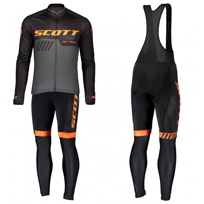 2019 Scott-RC-Profteams zwart-grijs-Orange Vetements Cyclisme Velo Manches longues+longues Pantalon Bib PGHT681 2019 Scott-RC-Profteams zwart-grijs-Orange Vetements Cyclisme Velo Manches longues+longues Pantalon Bib PGHT681
