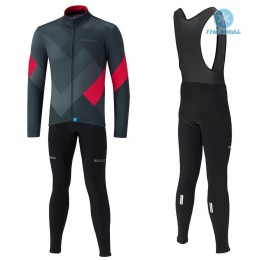 2019 Shimano grijs-rood Thermo Wielerkleding Set Wielershirts lange mouw+fietsbroek lang met CWBL841 2019 Shimano grijs-rood Thermo Wielerkleding Set Wielershirts lange mouw+fietsbroek lang met CWBL841