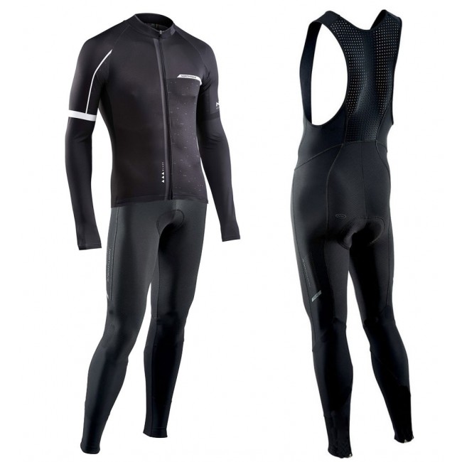 2017 Northwave Blade NW zwart Fietskleding Wielershirt lange mouw+Lange fietsbroeken Bib 2515 2017 Northwave Blade NW zwart Fietskleding Wielershirt lange mouw+Lange fietsbroeken Bib 2515