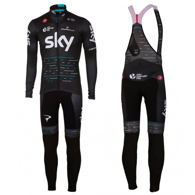 2017 Pro Team SKY zwart Fietskleding Wielershirt lange mouw+Lange fietsbroeken Bib 2581 2017 Pro Team SKY zwart Fietskleding Wielershirt lange mouw+Lange fietsbroeken Bib 2581