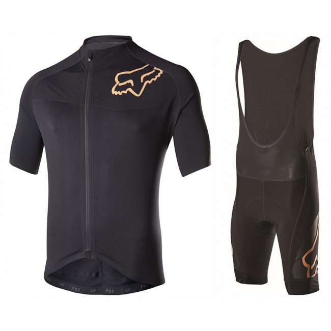2017 Team FOX Homme zwart Gold FIetskleding Set Wielershirt Korte Mouw+Korte Fietsbroeken Bib 374RPIXU 2017082238 2017 Team FOX Homme zwart Gold FIetskleding Set Wielershirt Korte Mouw+Korte Fietsbroeken Bib 374RPIXU 2017082238