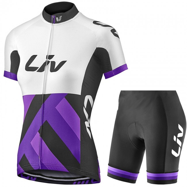 Liv Pro team 2017 wit-lila Fietskleding Set Fietsshirt Korte mouw+Korte fietsbroeken 551HGTFW 2017082277 Liv Pro team 2017 wit-lila Fietskleding Set Fietsshirt Korte mouw+Korte fietsbroeken 551HGTFW 2017082277