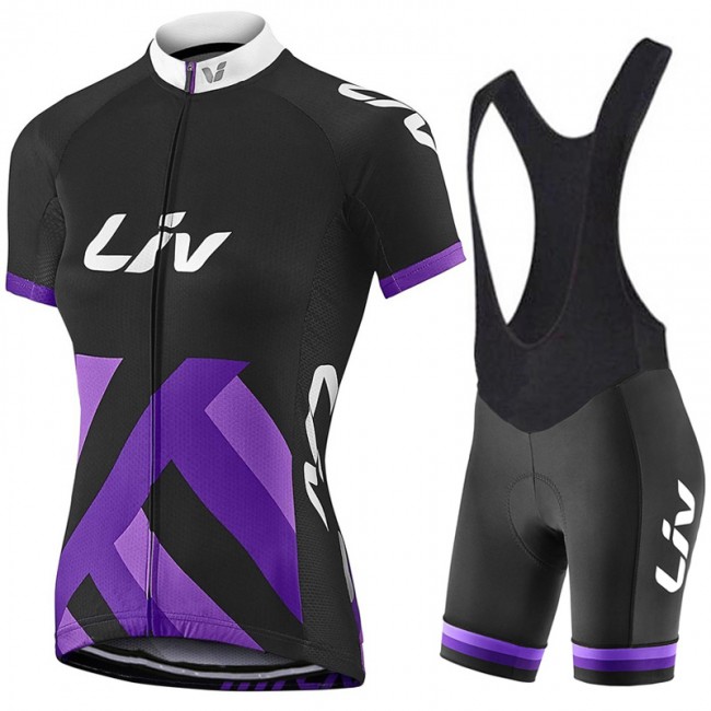 Liv Pro team 2017 zwart-lila FIetskleding Set Wielershirt Korte Mouw+Korte Fietsbroeken Bib 02 815WMZRK 2017082287 Liv Pro team 2017 zwart-lila FIetskleding Set Wielershirt Korte Mouw+Korte Fietsbroeken Bib 02 815WMZRK 2017082287