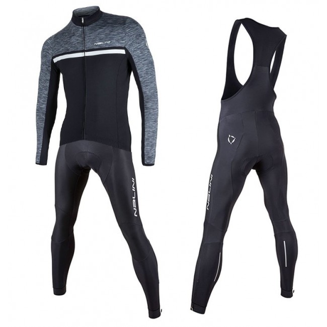 2017 Nalini Dubhe zwart-grijs Fietskleding Wielershirt lange mouw+Lange fietsbroeken Bib 2510 2017 Nalini Dubhe zwart-grijs Fietskleding Wielershirt lange mouw+Lange fietsbroeken Bib 2510