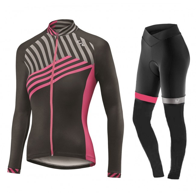 2017 Liv Accelerate Dames zwart-Rose Fietskleding Wielershirt lange mouw+Lange fietsbroeken Bib 2492 2017 Liv Accelerate Dames zwart-Rose Fietskleding Wielershirt lange mouw+Lange fietsbroeken Bib 2492