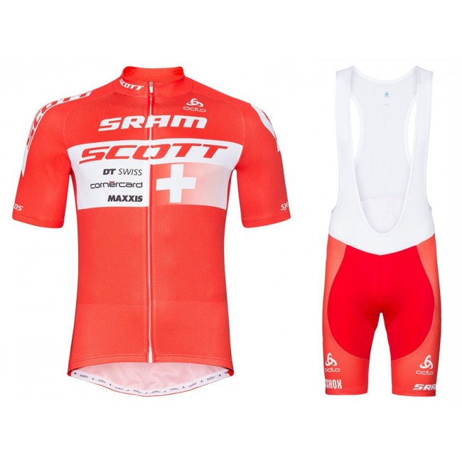 2017 Scott Sram Swiss rood Fietskleding Set Fietsshirt Korte+Korte Fietsbroeken Bib 2574 2017 Scott Sram Swiss rood Fietskleding Set Fietsshirt Korte+Korte Fietsbroeken Bib 2574