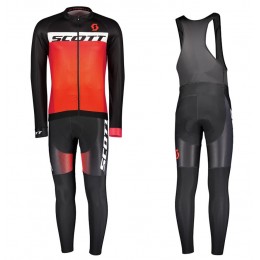 2017 Scott RC zwart-rood Fietskleding Wielershirt lange mouw+Lange fietsbroeken Bib 2569 2017 Scott RC zwart-rood Fietskleding Wielershirt lange mouw+Lange fietsbroeken Bib 2569