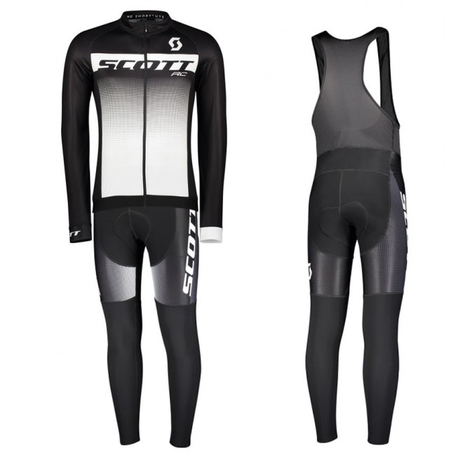 2017 Scott RC zwart-wit Fietskleding Wielershirt lange mouw+Lange fietsbroeken Bib 2567 2017 Scott RC zwart-wit Fietskleding Wielershirt lange mouw+Lange fietsbroeken Bib 2567