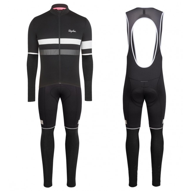 2017 Rapha Brevet zwart-wit Fietskleding Wielershirt lange mouw+Lange fietsbroeken Bib 2545 2017 Rapha Brevet zwart-wit Fietskleding Wielershirt lange mouw+Lange fietsbroeken Bib 2545