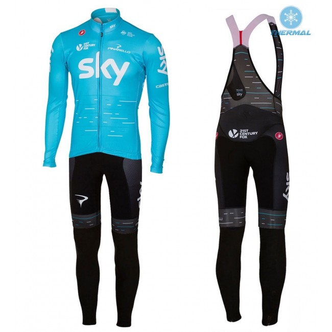 2017 Pro Team SKY blauw Winter Set Wielerkleding Wielershirt lange mouw+Lange fietsbroeken Bib 2582 2017 Pro Team SKY blauw Winter Set Wielerkleding Wielershirt lange mouw+Lange fietsbroeken Bib 2582