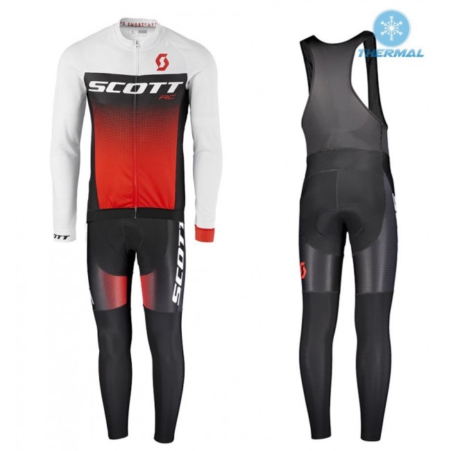 2017 Scott RC wit-zwart-rood Winter Set Wielerkleding Wielershirt lange mouw+Lange fietsbroeken Bib 2570 2017 Scott RC wit-zwart-rood Winter Set Wielerkleding Wielershirt lange mouw+Lange fietsbroeken Bib 2570