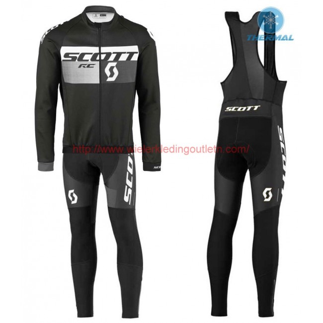 2016 Scott RC zwart-grijs Winter Set Wielerkleding Wielershirt lange mouw+Lange fietsbroeken Bib 213689 2016 Scott RC zwart-grijs Winter Set Wielerkleding Wielershirt lange mouw+Lange fietsbroeken Bib 213689