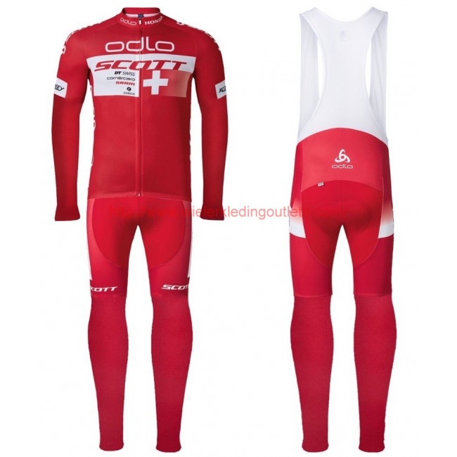 2016 Scott ODLO Team rood Set Wielerkleding Wielershirt lange mouw+Lange fietsbroeken Bib 213668 2016 Scott ODLO Team rood Set Wielerkleding Wielershirt lange mouw+Lange fietsbroeken Bib 213668