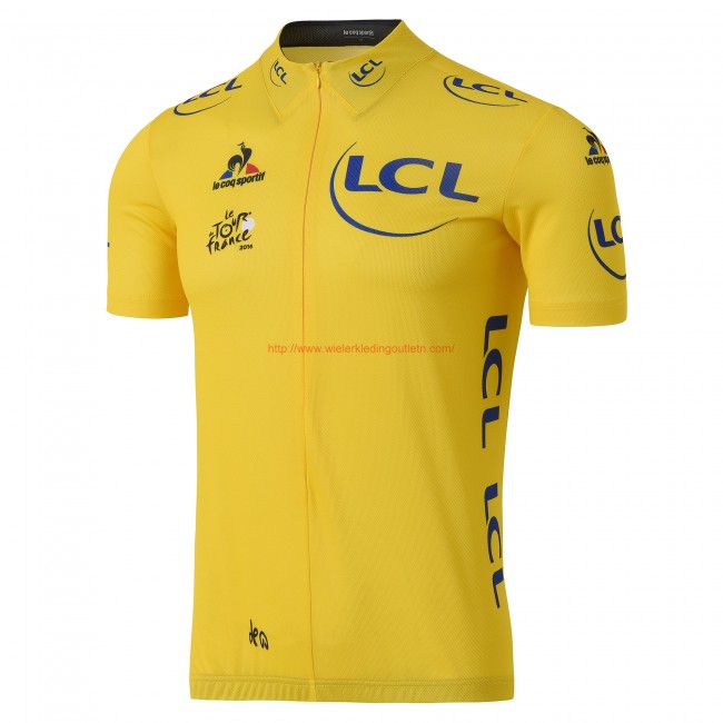 Tour De France geel Fietsshirt Korte Mouw 2016 201717185 Tour De France geel Fietsshirt Korte Mouw 2016 201717185