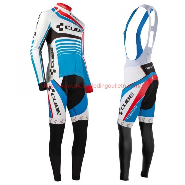2016 Cube Teamline wit-Blauw Wielerkleding Wielershirt lange mouw+Lange fietsbroeken Bib 201717086 2016 Cube Teamline wit-Blauw Wielerkleding Wielershirt lange mouw+Lange fietsbroeken Bib 201717086