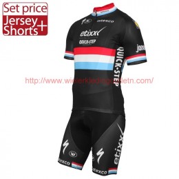 ETIXX-QUICK STEP 2017 Luxembourgian Champion zwart Fietskleding Fietsshirt Korte+Korte fietsbroeken 201717560 ETIXX-QUICK STEP 2017 Luxembourgian Champion zwart Fietskleding Fietsshirt Korte+Korte fietsbroeken 201717560