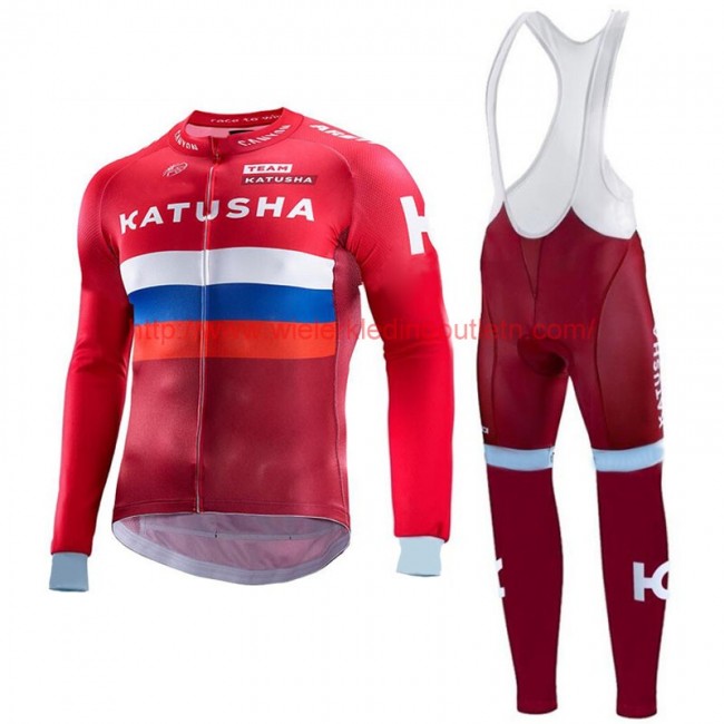 Katusha 2017 Fietskleding Fietsshirt lange mouw+Lange fietsbroeken Bib 201717500 Katusha 2017 Fietskleding Fietsshirt lange mouw+Lange fietsbroeken Bib 201717500